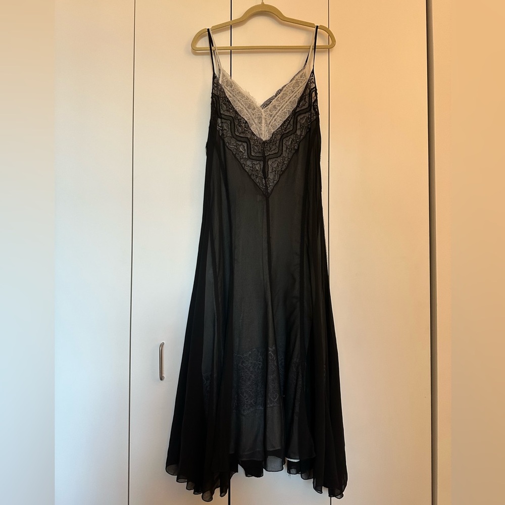 ZARA Lace layered cami flowy maxi dress